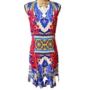 ETRO Womens Cocktail Paisley Multicolor Sleeveless Knee Length Dress SZ 10/IT 46
